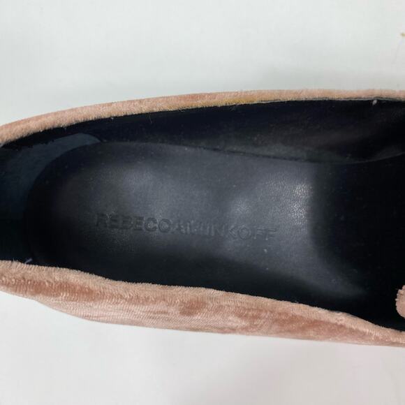 Rebecca Minkoff Edie Heels Blush Suede Velvet Tassel Loafer Pump 7 1/2 M 5182134 - Picture 9 of 11